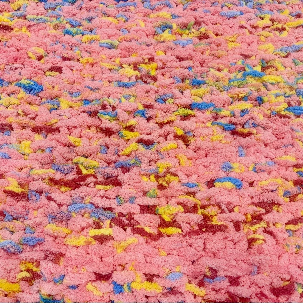 Newly Crafted “Confetti” Handmade Knit Linen-Stitch Chunky Blanket Throw 32x50